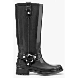 Michael Kors Womens Rain Boots Stormie Bootie 11 M Pull-On Rubber Black NEW